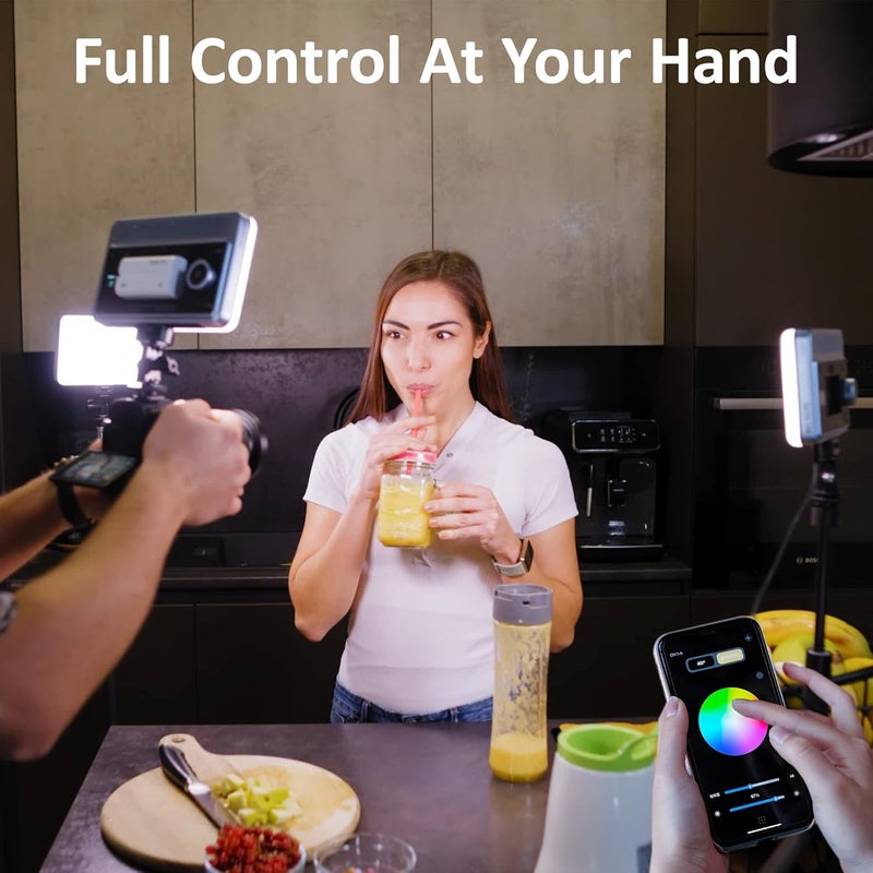 VILTROX RGB Led Panel Light, Smartphone Control Full Color On Camera LED Photography Light, 2600K-6800K Dimmable LED Video Light, with NP-F550 Battery (Sprite 15C) - Image 4