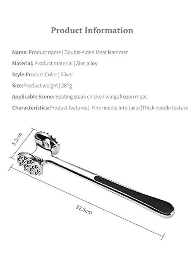 AMERTEER Meat Tenderizer Hammer with Comfort Grip Handle silver 290grams - Image 3