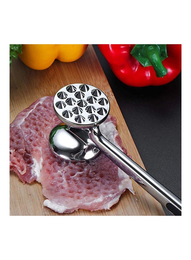 AMERTEER Meat Tenderizer Hammer with Comfort Grip Handle silver 290grams - Image 2