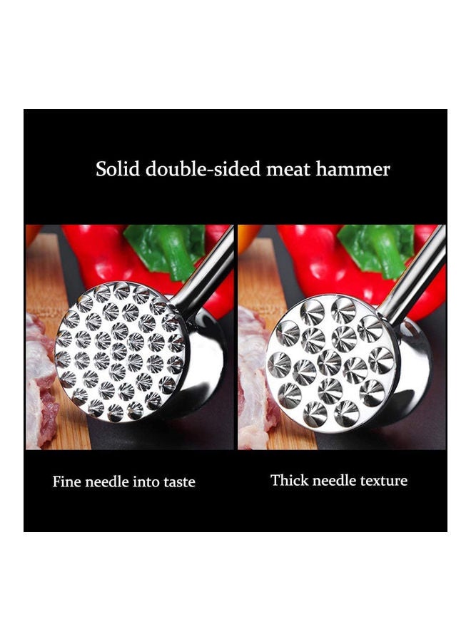 AMERTEER Meat Tenderizer Hammer with Comfort Grip Handle silver 290grams - Image 4