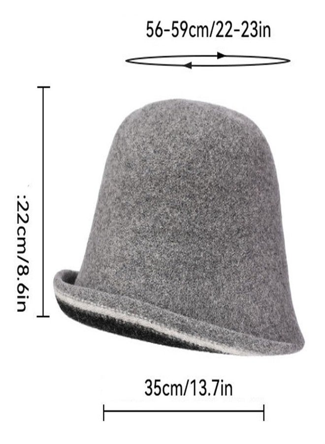 Pocadri Women Warm Vintage Bucket Hats Fashion Fedora Cloche Cap Classic Felt Bowler Hat Outdoor Fall Winter, Camel, One size - Image 5