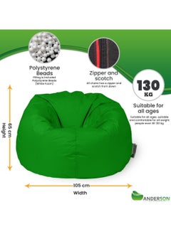 ANDERSON Anderson Large Waterproof Comfortable Bean Bag Relaxing Chair Green Colour  - Image 5