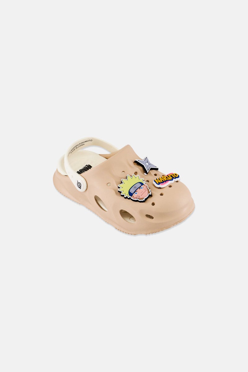 Naruto Kids Boy Slingback Clogs, Beige - Image 1