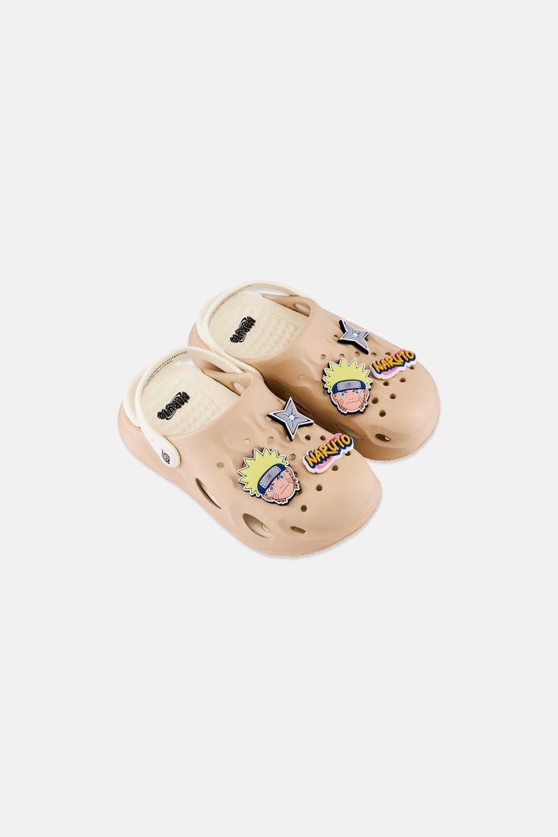 Naruto Kids Boy Slingback Clogs, Beige - Image 4