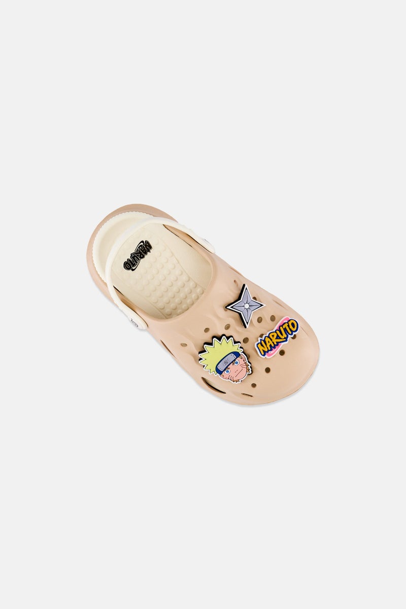 Naruto Kids Boy Slingback Clogs, Beige - Image 3