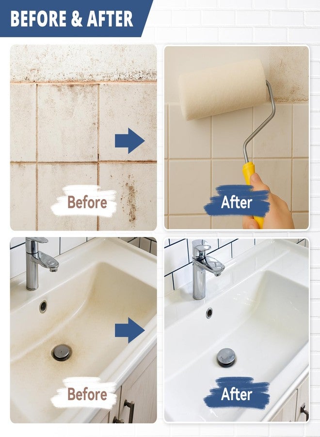 DWIL Tub Paint, Tub and Tile Refinishing Kit with Tools, White Bathtub Paint Water Based &Low Odor, Easy to Use for Sink Bathroom Shower, Semi-Gloss White, 25-30sq.ft - Image 3