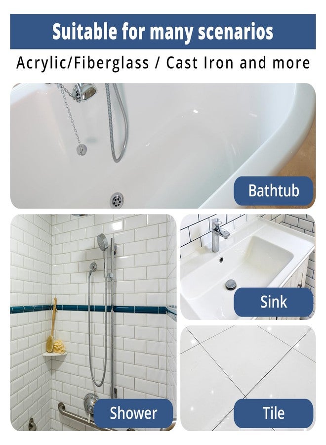 DWIL Tub Paint, Tub and Tile Refinishing Kit with Tools, White Bathtub Paint Water Based &Low Odor, Easy to Use for Sink Bathroom Shower, Semi-Gloss White, 25-30sq.ft - Image 5