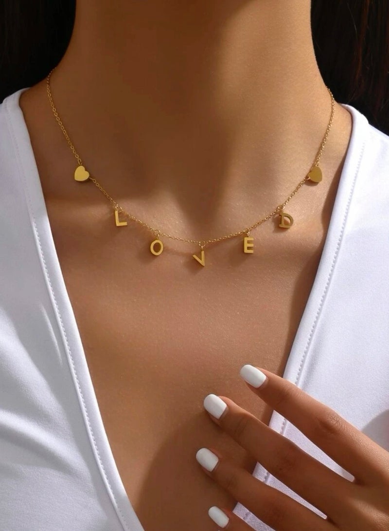 إيكوال سلسال نسائي أنيق مصنوع من الاستانلس ستيل مطلي باللون الذهبي عيار 18 - Image 1