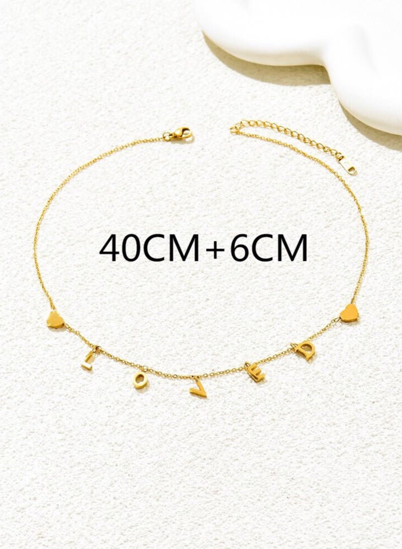 إيكوال سلسال نسائي أنيق مصنوع من الاستانلس ستيل مطلي باللون الذهبي عيار 18 - Image 4