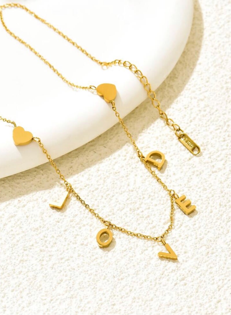 إيكوال سلسال نسائي أنيق مصنوع من الاستانلس ستيل مطلي باللون الذهبي عيار 18 - Image 2