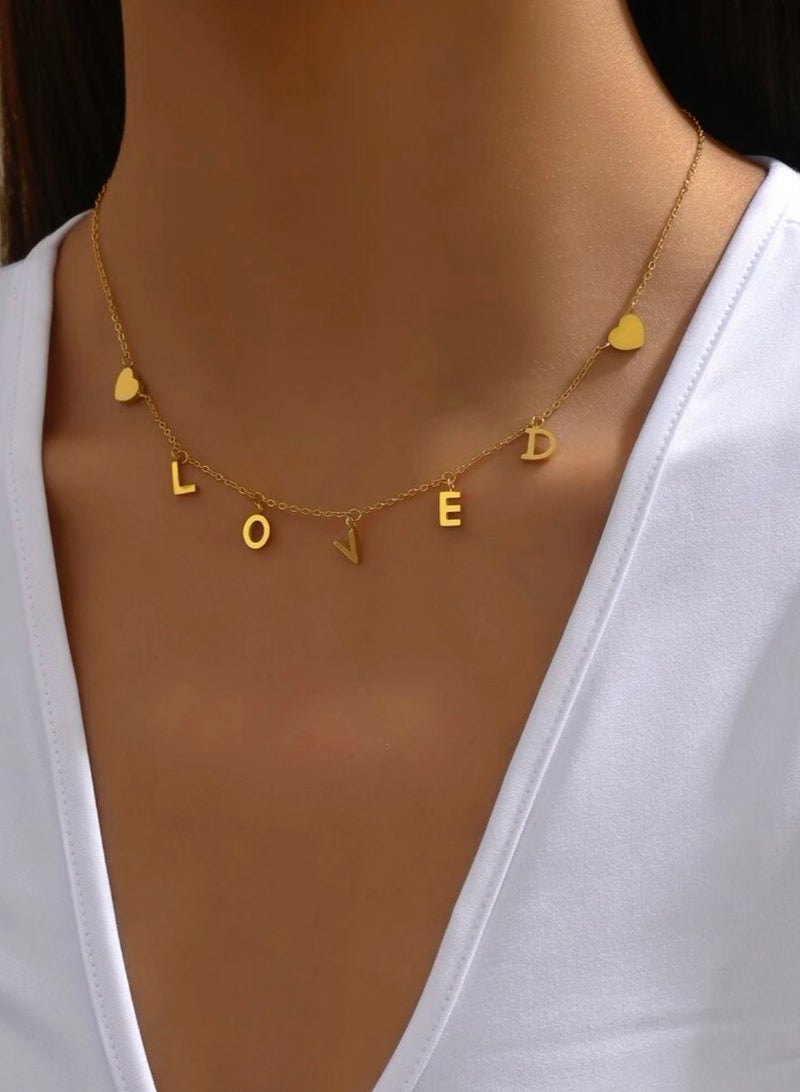 إيكوال سلسال نسائي أنيق مصنوع من الاستانلس ستيل مطلي باللون الذهبي عيار 18 - Image 3