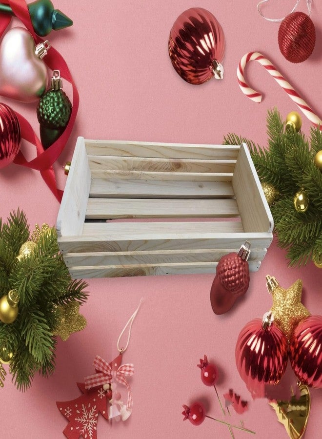 GLITZ® Wooden tray solid wood display crate hand made Natural wood storage box (1) - Image 3
