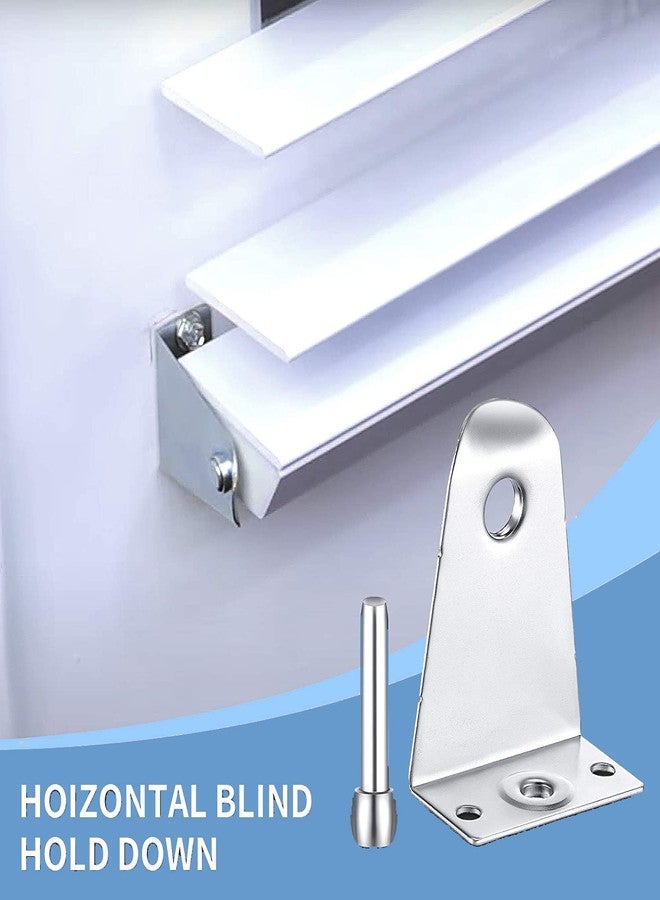 Kowibcl 10 PCS Window Blinds Hold Down Brackets 2 inch Metal Bottom Rail Hold Clips Metal Blinds Brackets Blind Bottom Rail Holder Replacements for Horizontal Blinds and Windows Shades - Image 3