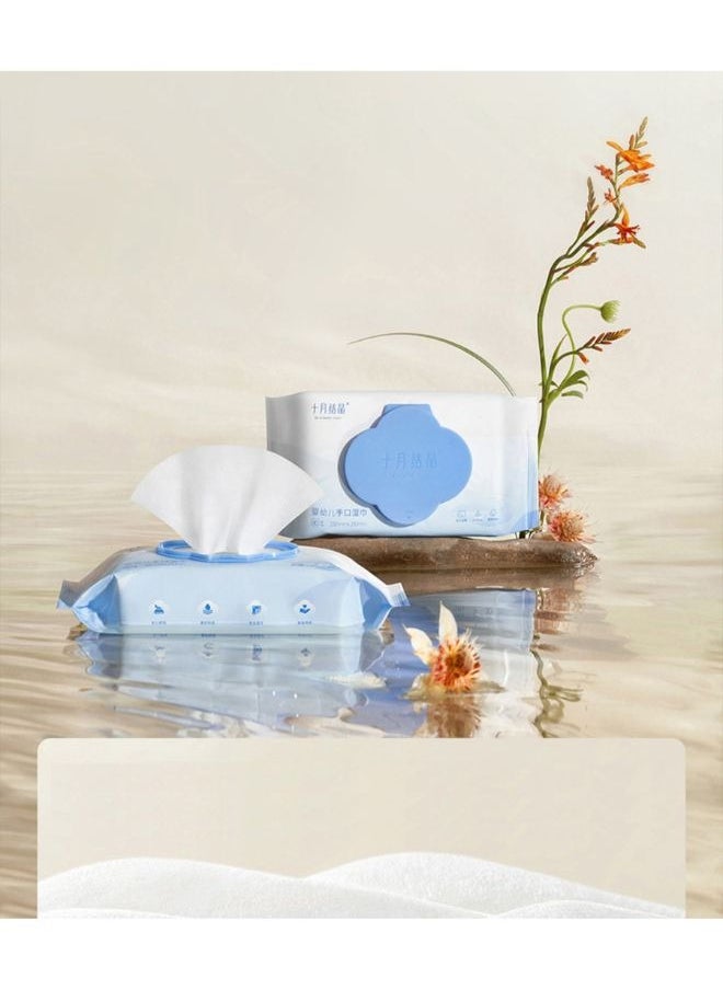 TEN-M JOURNEY Baby Wet Wipes Pure Cotton Wipes Set, Specially Crafted for Sensitive Skin Gentle, Eco-friendly and Suitable for Sensitive Skin Perfect for Travel and Everyday Use (560 Wipes/ 7 Pack)  - Image 1