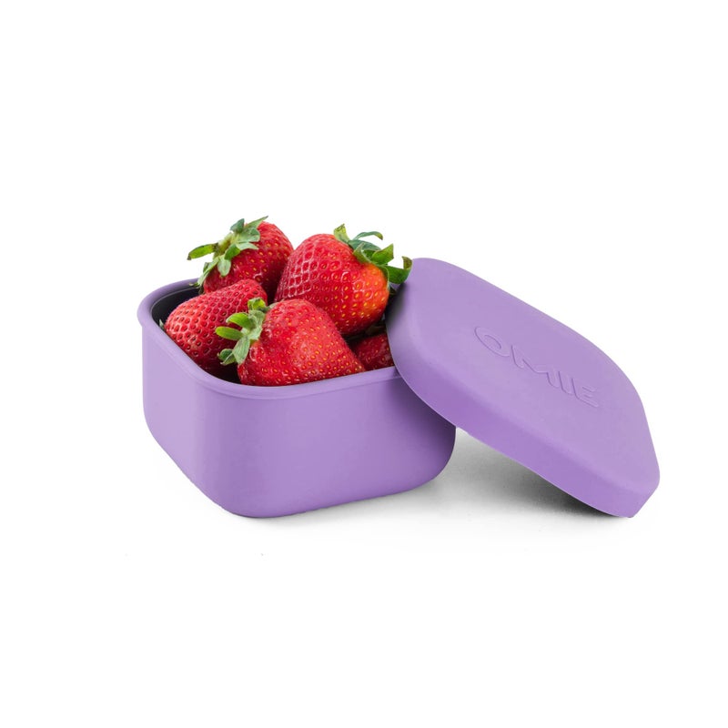 OmieBox Silicone Leakproof Snack Containers To Go Food Storage Containers with Lid School Lunch Bento Container BPA Free Airtight Dishwasher and Freezer Safe Oven Safe 94 ounces Purple
