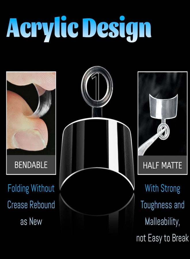 LifexTol لايفيكتول 240 قطعة نصائح أظافر جيل مربعة قصيرة للأظافر الاصطناعية للأظافر الشفافة نصائح أظافر أكريليك، 12 حجم نصائح أظافر نصف تغطية نصائح أظافر جيل مربعة ناعمة أظافر مزيفة تمديد أظافر صناعية - Image 2