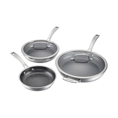 Cuisinart FusionPlus Hybrid Stainless Steel Cookware Set 5Piece Skillet Cooking Set with PFASFree PURELYSEAR CeramicT echnology Scratch Proof Cool Grip Handles Dishwasher Safe - Image 1