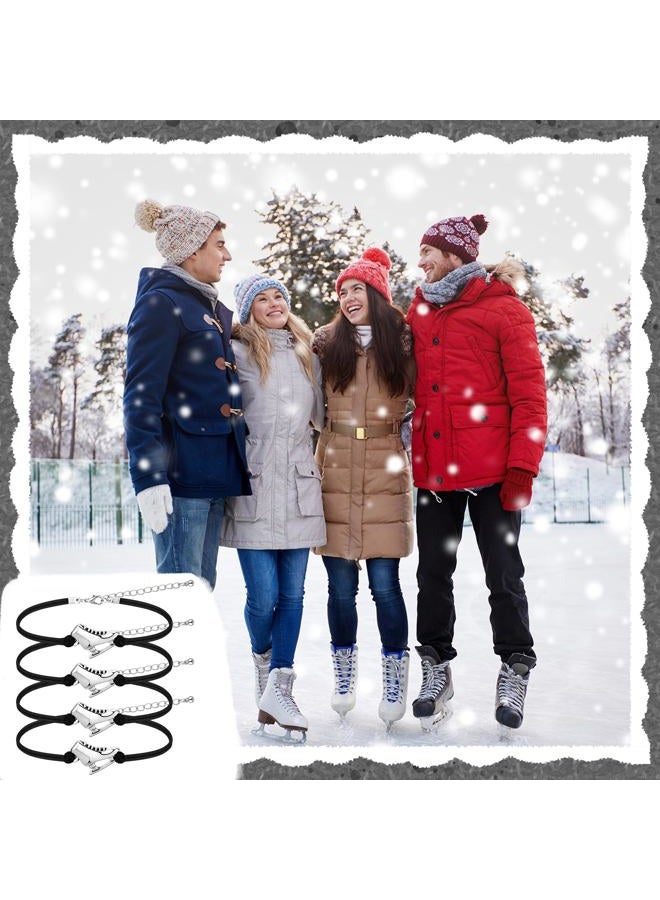 Funtery 24 Pcs Ice Skating Party Favors Figure Skating Bracelet Ice Skating Goodie Item Ice Dancing Sport Bracelet Bulk Figure Skate Gifts for Women Men Skater(Black) - Image 5