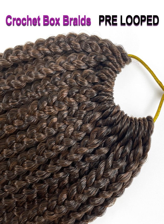 Chicmoi 1B/30 Goddess Box Braid Crochet Hair 24 Inch T30 Ombre Brown Crochet Box Braids Pre Looped braid Hair for Black Women Soft 6 Packs 144 Strands Chicmoi (T30, 24 inch 6 pack) - Image 3