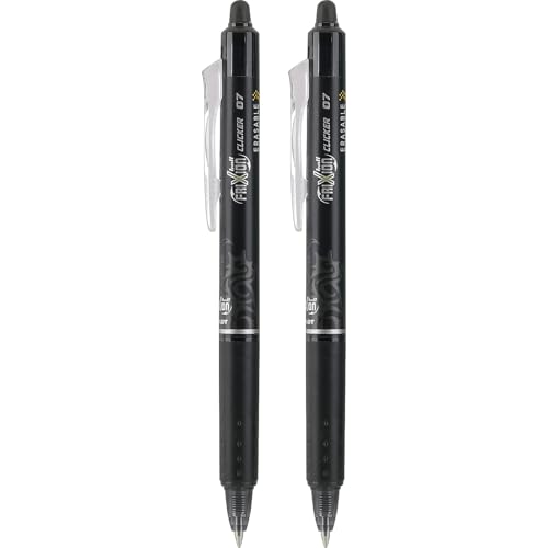 PILOT FriXion Clicker Erasable, Refillable & Retractable Gel Ink Pens, Fine Point, Black Ink, 2-Pack (31460) - Image 3