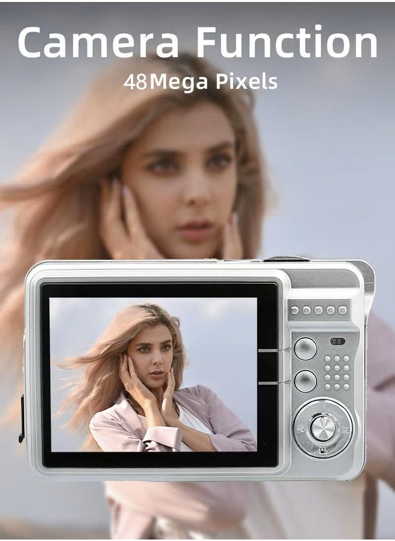 Generic - Portable 1280P Digital Camera Video Camcorder 48MP Photo 8X Zoom Anti-shake 2.7 Inch Large TFT Screen Built-in Lithium Battery - Image 1