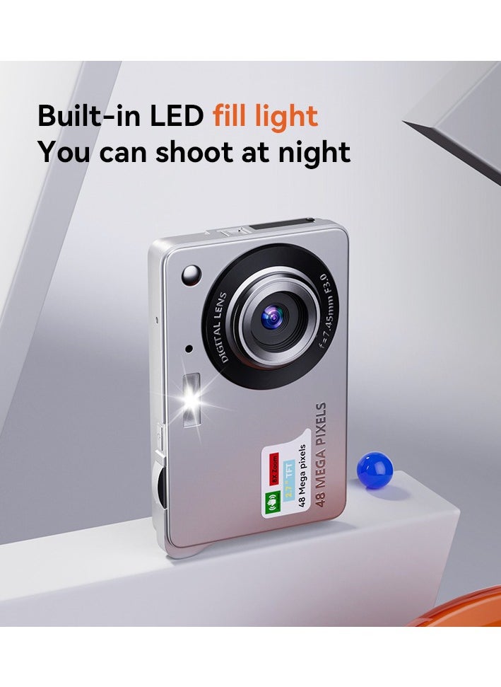 Generic - Portable 1280P Digital Camera Video Camcorder 48MP Photo 8X Zoom Anti-shake 2.7 Inch Large TFT Screen Built-in Lithium Battery - Image 1