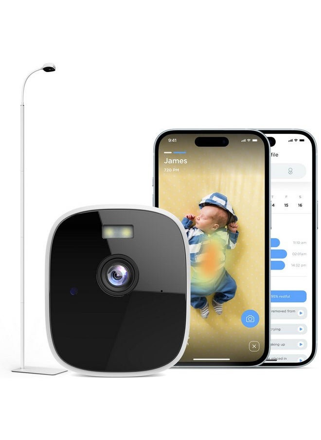 Maliton - Maliton Smart Baby Monitor with Floor Stand, Baby Monitors with Camera and Audio, 2K Wi-Fi Video & Sound Camera, Sleep Cry Breathing Motion Tracker, 2-Way Audio, Night Vision AI Monitoring with App - Image 1