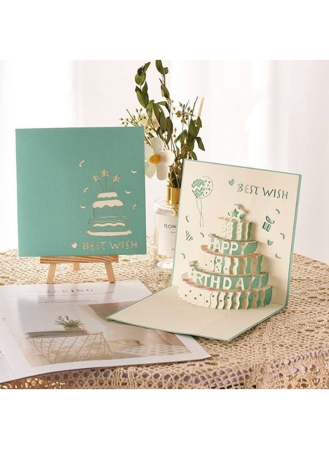 3D three-dimensional music birthday card, LED light birthday cake, music happy birthday card, greeting card suitable for sending to elders, mom, dad, wife, husband, sisters, boys, girls, friends - Image 3