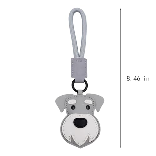 Elechobby Soft Leather Dog Keychain,Cute Cartoon Animal Keyring,Border collie,Beagle,Schnauzer,Poodle,Faldou,Husky Keychain (Schnauzer) - Image 3