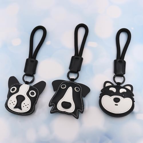 Elechobby Soft Leather Dog Keychain,Cute Cartoon Animal Keyring,Border collie,Beagle,Schnauzer,Poodle,Faldou,Husky Keychain (Schnauzer) - Image 5