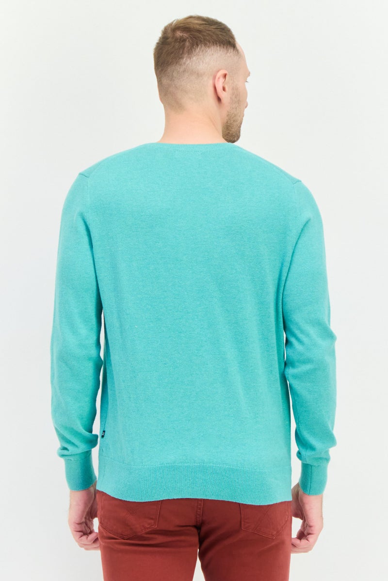 NAUTICA Navtech By Nautica Men V-Neck Heather Long Sleeves Sweater, Mint Green - Image 4