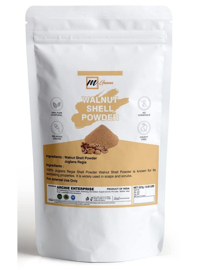 mGanna 100% Natural Walnut Shell Powder (Mesh Size 4060) For Gentle Skin Exfoliation Scrubs And Face Masks 0.5 Lbs / 227 Gms - Image 1
