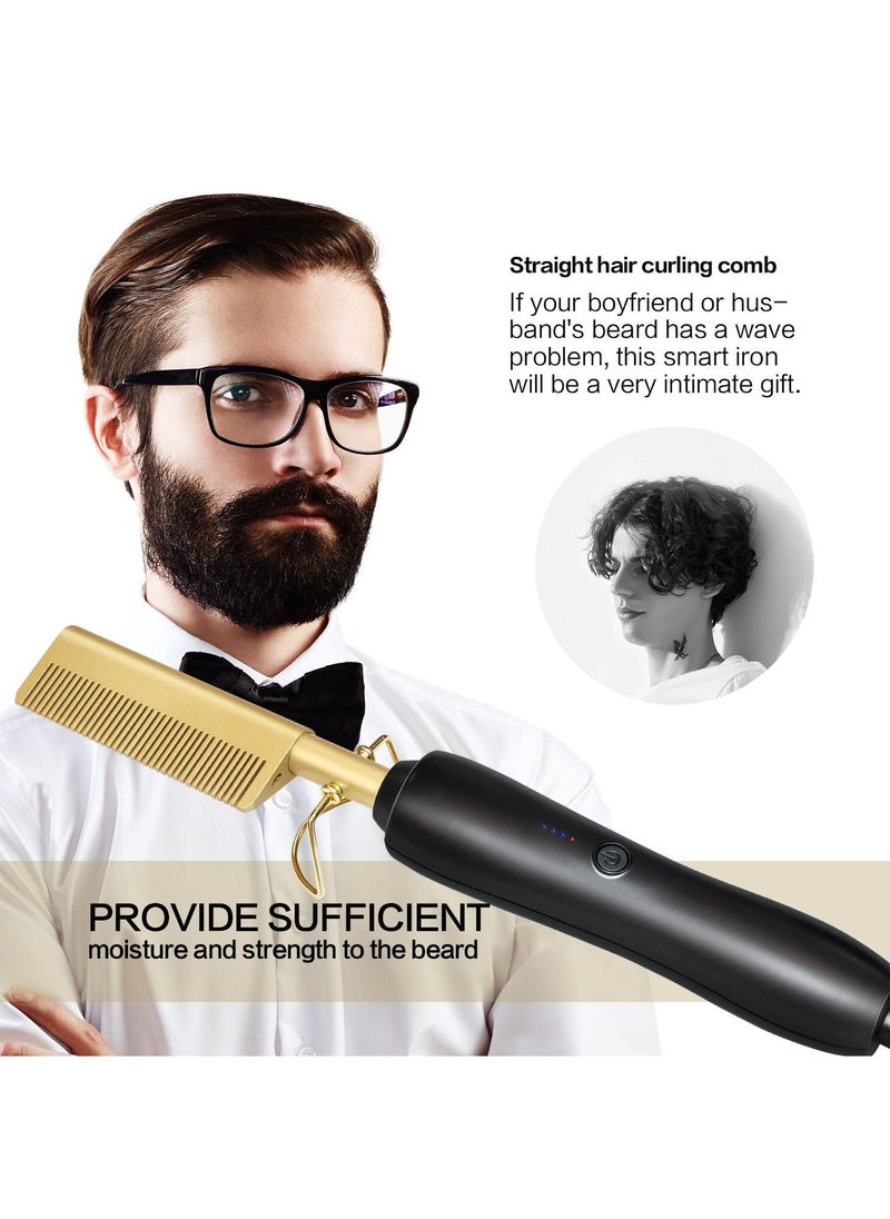 DubaiGallery Fast Heat Electric Hair Straightener High Heat Ceramic Press Flat Iron Comb Wet & Dry 450°F  - Image 2
