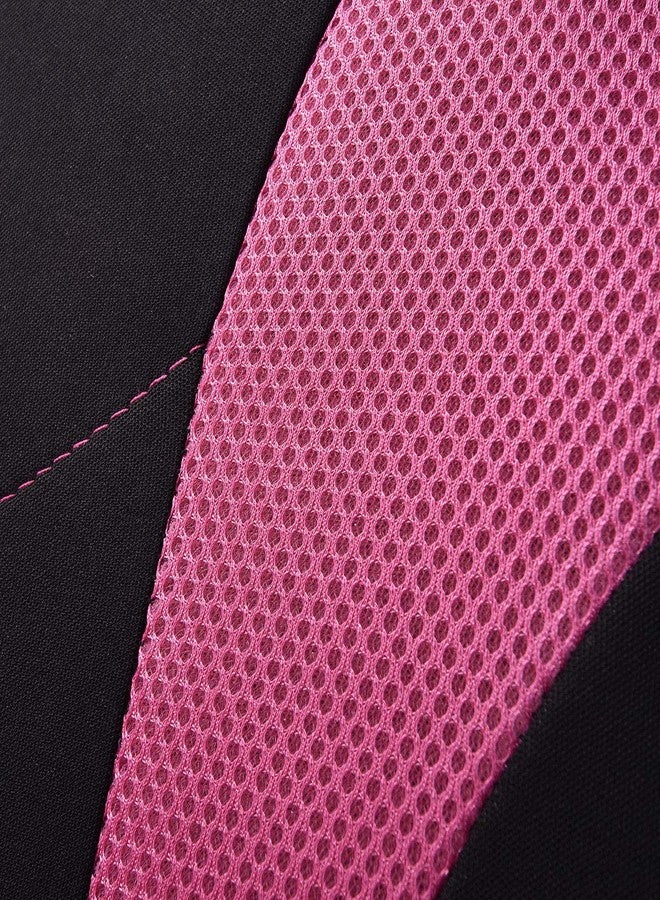 Flying Banner Car Seat Covers 2 Front Seats Mesh Fabric Splicing Polyester Cover Black with Pink Color - Image 5
