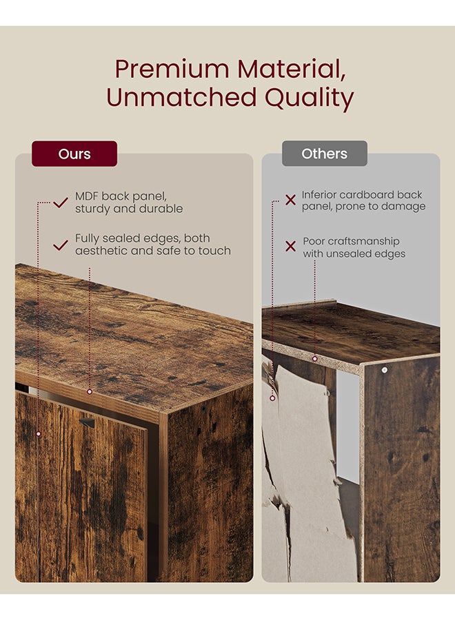 VASAGLE Bookcase, Shelf, Storage Cabinet with 6 Compartments, Freestanding Bookcase, Cube Bookcase, for Living Room, Office, Dining Room, Rustic brown - Image 4