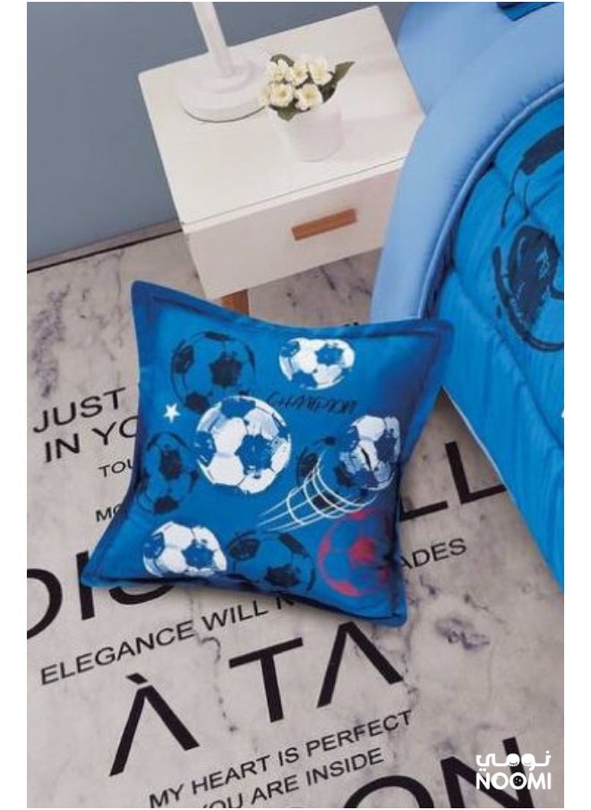Noomi - 4 Piece Microfiber Comforter Set Blue Football 170X230cm - Image 1
