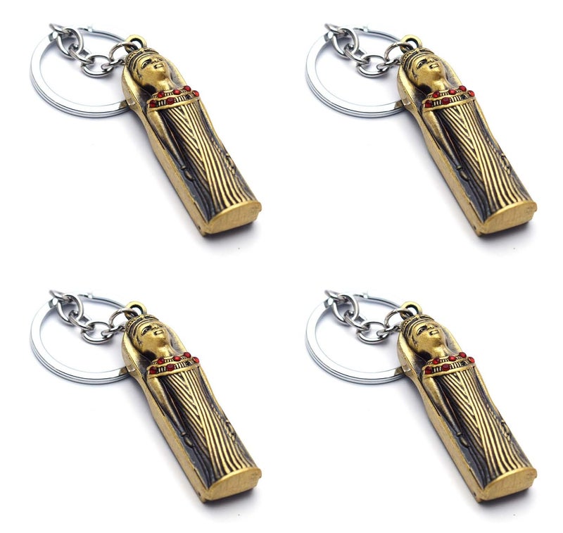 immatgar 4 pieces of immatgar pharaonic Nail clippers keychain Egyptian souvenirs gifts from egypt Authentic Pharaoh Nefertiti - Burnt Yelow, One Size - Image 1