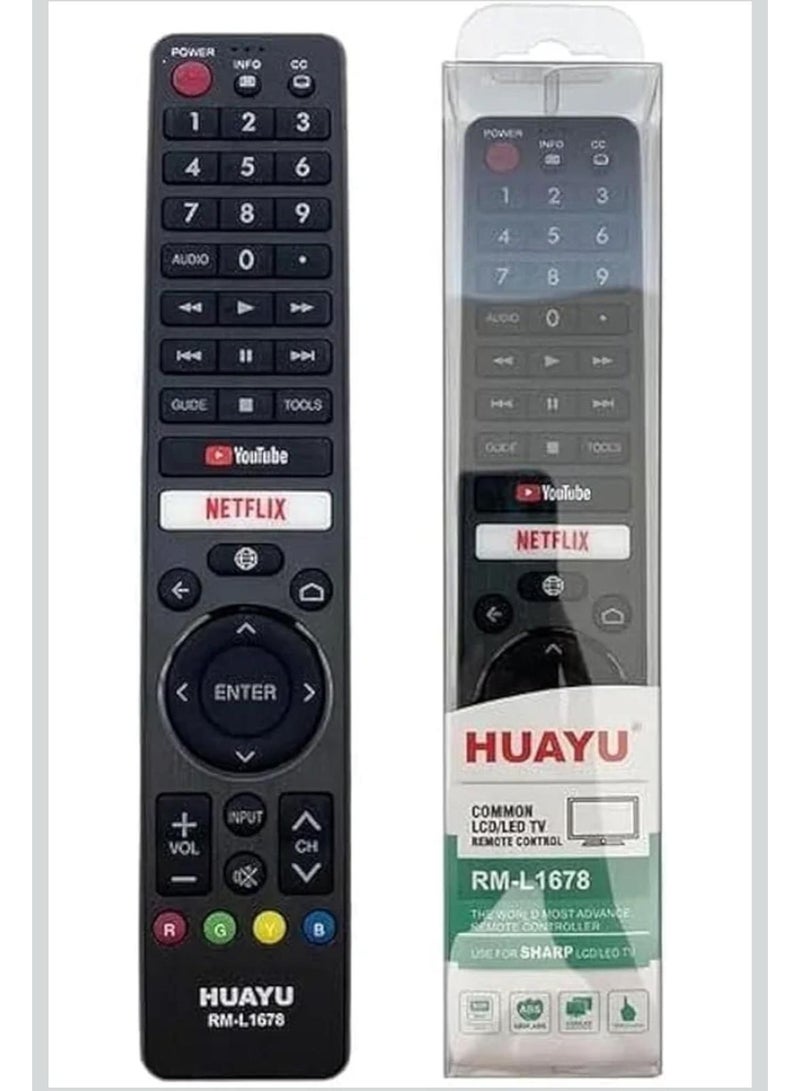 Huayu Remote Control for All Modern Netflix Smart TVs, Black