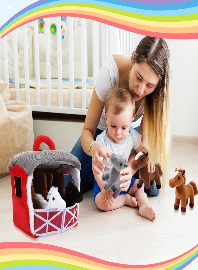 LaRandom 6 Pcs Horses Stuffed Animal Set 5 Small Cute Baby Plushie with Horses Barn Soft Cuddly Farm Animal Gifts for Kids Christmas Birthday Bag Stuffings Decoration Farm Theme Party Favors - Image 5