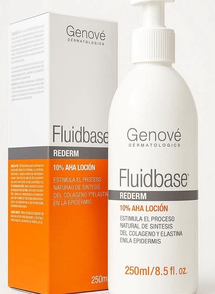 Genove Genové Fluidbase Rederm 10% AHA Lotion (250ml) – Intensive Exfoliating Body Treatment for Dry, Rough & Thickened Skin – With Glycolic Acid for Smoothing Knees & Elbows - Image 1
