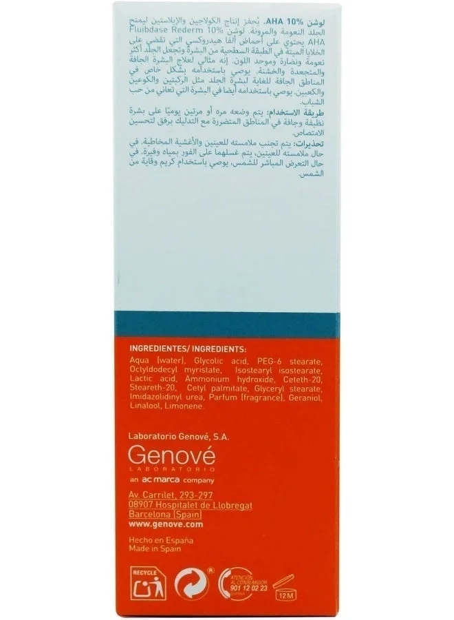 Genove  Genové Fluidbase Rederm 10% AHA Lotion (250ml) – Intensive Exfoliating Body Treatment for Dry, Rough & Thickened Skin – With Glycolic Acid for Smoothing Knees & Elbows  | Best Price UAE