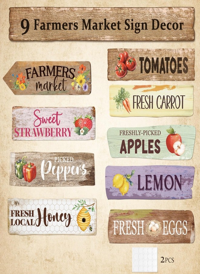 Kriyokiaa Farmers Market Decor, 9 PCS Farmers Market Party Sign Decor with Fresh Produce Prints, Perfect for Locally Grown Baby Shower Decorations Farm Stand Supplies, Off the Market Bridal Shower - Image 4