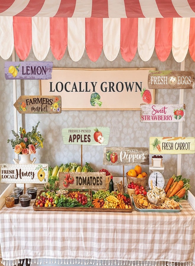 Kriyokiaa Farmers Market Decor, 9 PCS Farmers Market Party Sign Decor with Fresh Produce Prints, Perfect for Locally Grown Baby Shower Decorations Farm Stand Supplies, Off the Market Bridal Shower - Image 5