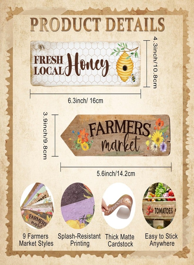 Kriyokiaa Farmers Market Decor, 9 PCS Farmers Market Party Sign Decor with Fresh Produce Prints, Perfect for Locally Grown Baby Shower Decorations Farm Stand Supplies, Off the Market Bridal Shower - Image 3