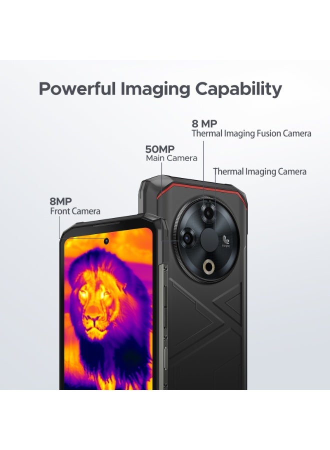 DOOGEE Fire 6 Rugged Smartphone (2025), Thermal Imaging Rugged Phone Android 14, 10400mAh Battery, 16GB+256GB/2TB, 50MP+8MP Cameras, 6.56" HD+ IPS Display, Triple Card Slot / Side Fingerprint / Face Unlock / OTG / GPS/NFC - Image 5