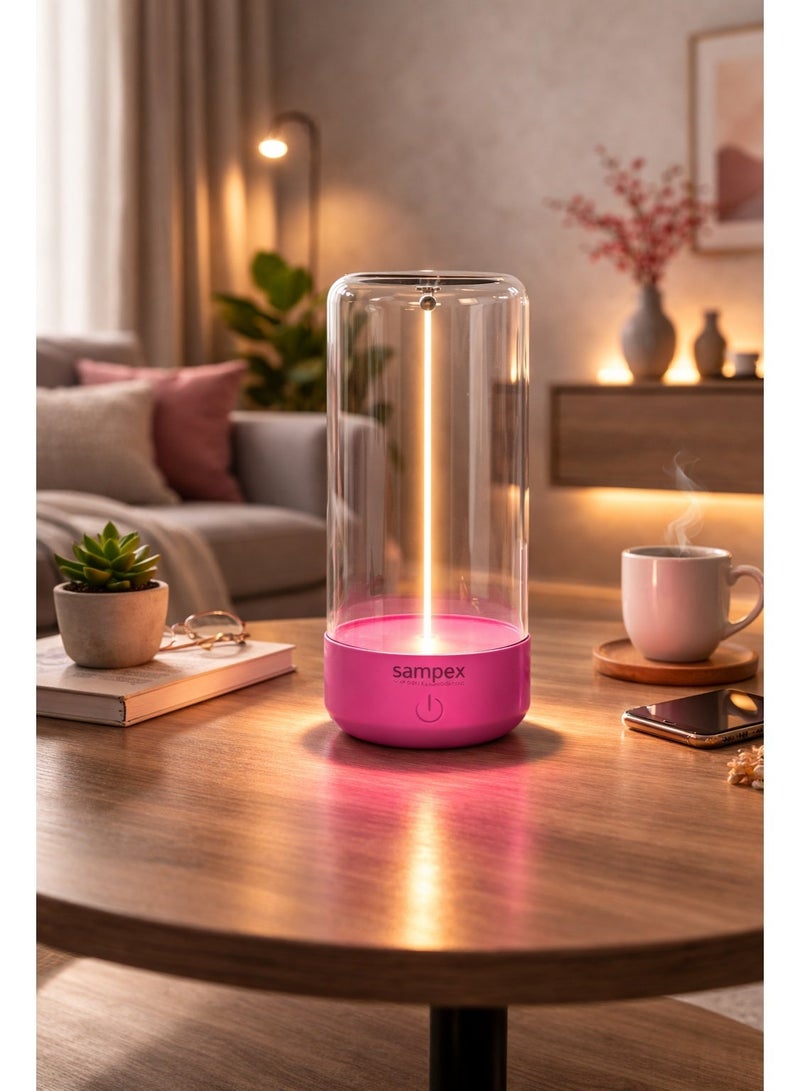 Sompex Pulse Compact Rechargeable Table Lamp | Sleek & Portable LED Light | IP54 (water-resistant) | Brightness memory function | Indoor & Outdoor Use | 3 warm light | 14.5 cm Height - Neon Pink - Image 2