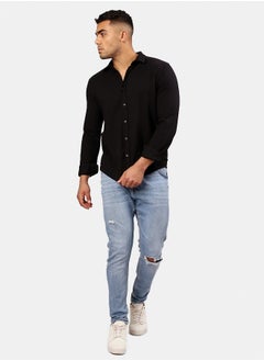 RAVIN Cotton Long Sleeves Black Patterned Shirt  - Image 2