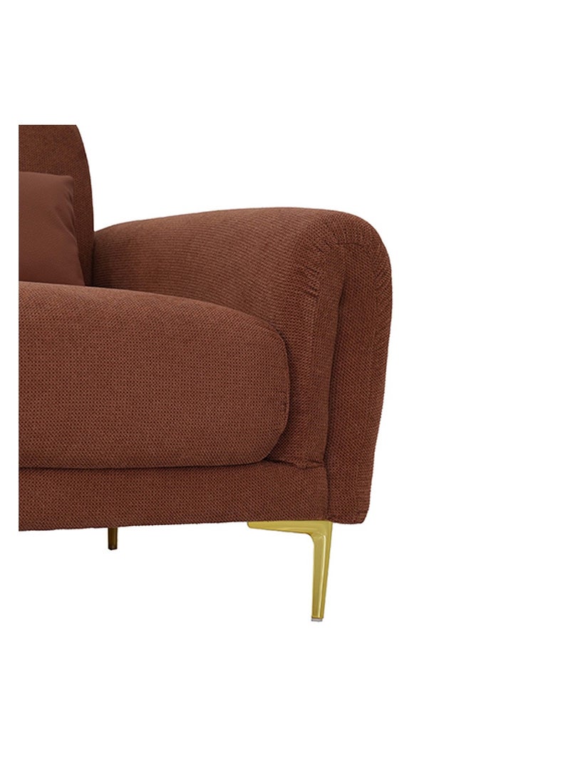 ROYALOAK Alvin 3-Seater Sofa – Brown Fabric Upholstery | Pocket Spring Cushions | Modern Sofa for Living Room | Includes 2 Pillows | Comfortable & Durable | 198cm Wide  - Image 5