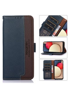 HuHa Case Cover For OPPO Find X7 Pro / Find X7 Ultra KHAZNEH Litchi Texture Leather RFID Phone Case Blue 