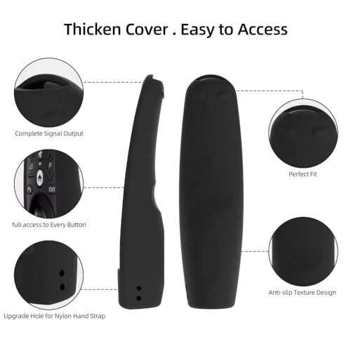 Wisely Silicone TV Remote Case - Compatible With LG Magic Remote AN-MR19BA & AN-MR600 MR20 - Washable Case With Loop - Image 3